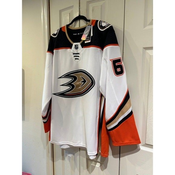 NWT Authentic NHL Anaheim Ducks Adidas Away Hockey Jersey EBUG Tom Hodges 68 3XL - Picture 5 of 12